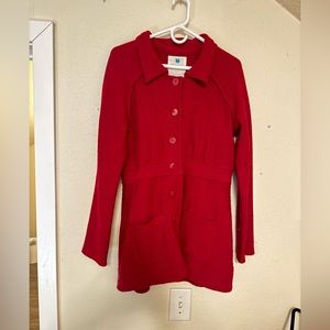 Sparrow Red Peacoat from Anthropologie
